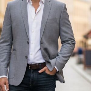 Primark Cedarwood State Slim Fit Men's Blazer-44R Gray Lightweight Spring/Summer